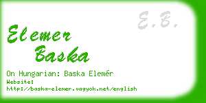 elemer baska business card